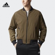 限尺码：adidas 阿迪达斯 运动型格 男子 梭织夹克 影迹橄榄绿 BQ5589 240元包邮