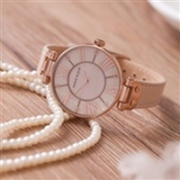近期低价！Anne Klein 10/9918RGLP 珍珠贝母水钻女士腕表