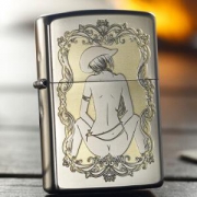 ZIPPO 之宝  防风煤油打火机 磨砂雕西部女牛仔