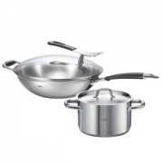 Fissler 菲仕乐 不锈钢中式炒锅汤锅锅具套组 送锅铲