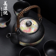 浓烧 手绘花舞系列 一壶四杯功夫茶具5件套