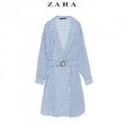 ZARA 07901224044 条纹衬衫款式连衣裙
