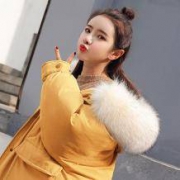 季含 桃皮绒中长款加厚羽绒棉服