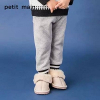 petit main 儿童加绒加厚针织长裤
