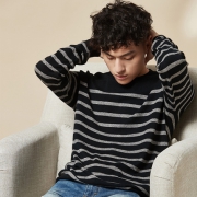 网易严选   男士条纹套头针织衫