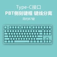 AKKO 艾酷 Ducky Zero 3087 PBT 87键机械键盘侧刻版 Tiffany蓝红轴