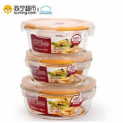 0点：乐扣乐扣 玻璃保鲜盒三件套600ml*2+900ml