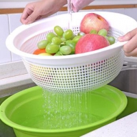 生活谷 双层塑料沥水篮 3件装