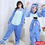 蒙绒朵 情侣款 加厚法兰绒连体家居服