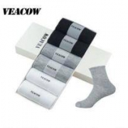VEACOW 男女纯棉中筒袜休闲棉袜 6双礼盒装