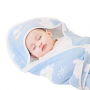 子初 婴儿棉纱抱被 90x90cm 1件装（6层蓝色）*3件 197元包邮（满减，合65.67元/件）
