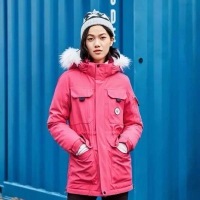 森马 女式中长款毛领羽绒服外套