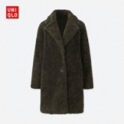 12日0点、双12预告：UNIQLO 优衣库 女装仿羊羔绒摇粒绒廓形大衣