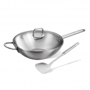 双立人（ZWILLING）  Nova Plus系列 中式炒锅 30cm 赠不锈钢锅铲
