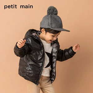 日本 petitmain 男女童羽绒服 双面可穿