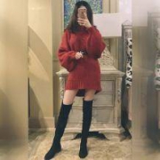玫拉图  宽松百搭加厚毛衣裙女