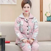冬季女士三层加厚夹棉家居服套装 多款