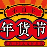 移动端：京东 小白卡年货节 支付 立减10元，最高100元