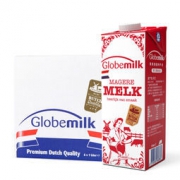 Globemilk 荷高 脱脂纯牛奶 1L*6盒 55元