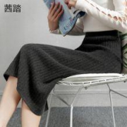 茜踏 秋冬高腰针织半身裙