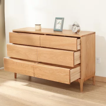 恒兴达 白橡木全实木六斗柜 125*40*75cm
