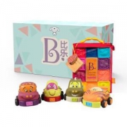 B.Toys 比乐 捏捏乐数字浮雕软积木+回力车