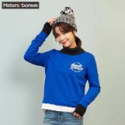 12日0点： Meters bonwe 美特斯邦威 720793 女士假两件卫衣