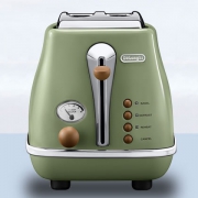 De'Longhi 德龙 Icona Vintage 复古早餐系列 CTO2003.VGR 多士炉 2片式 橄榄绿色 900W
