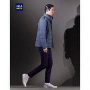 HLA 海澜之家2018冬季新品无帽立领简洁款简约保暖羽绒外套HWRAJ4E115A蓝灰(G9)175/92A(50) 448元包邮（需用券）
