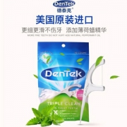 美国进口，德泰克 DenTek 薄荷味圆线超细牙线棒90支