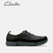 18新款，Clarks 其乐 Trifri Slip 男士真皮系带三瓣底休闲鞋