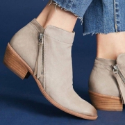 Sam Edelman 女士Packer真皮粗跟短靴 F3071L