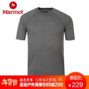 Marmot 土拨鼠 2018新款运动短袖超轻透气男士排汗速干T恤S53550 石南灰5608 S 欧码偏大 204元