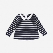 凑单品： 网易严选 女婴童条纹长袖海魂衫 15.8元