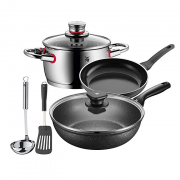 福腾宝（WMF）   锅具5件套 (煎锅24cm+炒锅28cm+汤锅24cm+汤勺+锅铲)