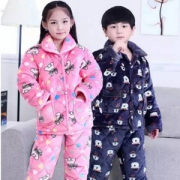 索妮洁 男/女童冬季加厚三层夹棉珊瑚绒家居服 多款