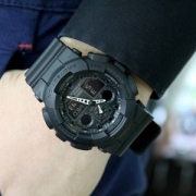 Prime会员专享镇店之宝，CASIO 卡西欧 G-SHOCK系列 GA-100-1A1ER男士多功能双显运动手表