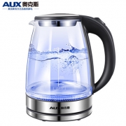 奥克斯（AUX）  无铅耐热高硼硅电热水壶1.7L 自动断电 实时温控
