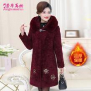 芳华再燃  妈妈冬装仿貂绒羊剪绒外套