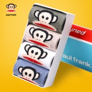 大嘴猴（Paul Frank）  情侣款冬季加厚低帮浅口船袜4双装