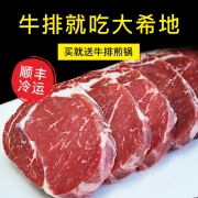 大希地 澳洲进口整切微腌家庭牛排套餐（眼肉130g*5片+西冷120g*5片）赠煎锅