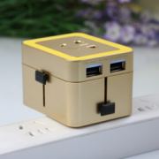 wonplug 万浦 转换插头插座带USB 土豪金色  49.9元包邮