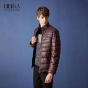 海一家 男士皮质感保暖羽绒服