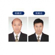 月儿  男式真发假发套
