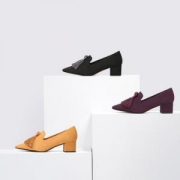 CHARLES & KEITH CK1-60920097 女士方头粗低跟鞋