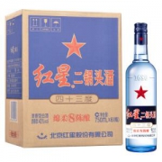 红星  蓝瓶二锅头 绵柔8陈酿 清香型 43度 750ml*6瓶 整箱装