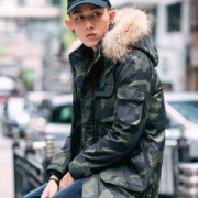 史低：混合二次方 男士工装迷彩羽绒服 貉子毛领