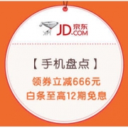促销活动：京东 年货节 手机年终盘点 领券立减666元，白条至高12期免息