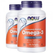 Now Foods 诺奥 深海鱼油胶囊1000mg*100粒*2瓶装