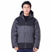 800蓬，90%鹅绒，可抗-15℃！君羽 男士加厚冲锋衣羽绒服